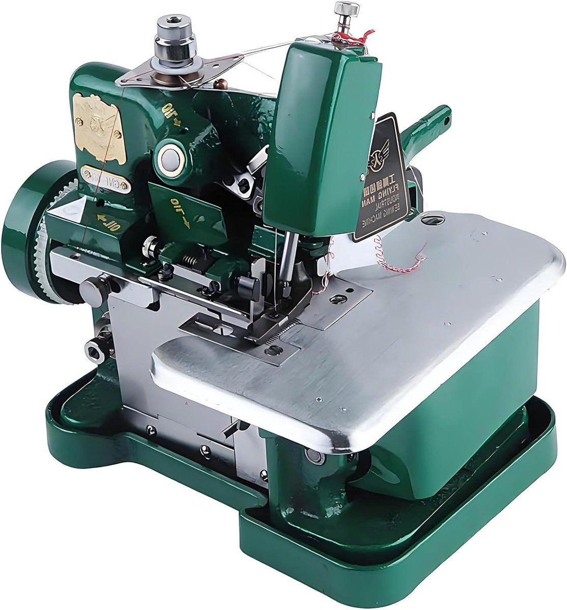 Coverstitch Naaimachine - Lockmachine Overlocker - Efficiënt Naaien - Automatische Doeksnijder - 3000 steken/min - Grijs