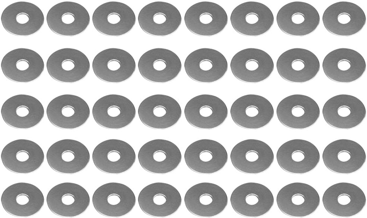 40pcs M6 x 25mm Washers Stainless Steel with Large Outer Diameter Metal Discs for Screws, Nuts and Threaded Rod, Flat - ShopVlot