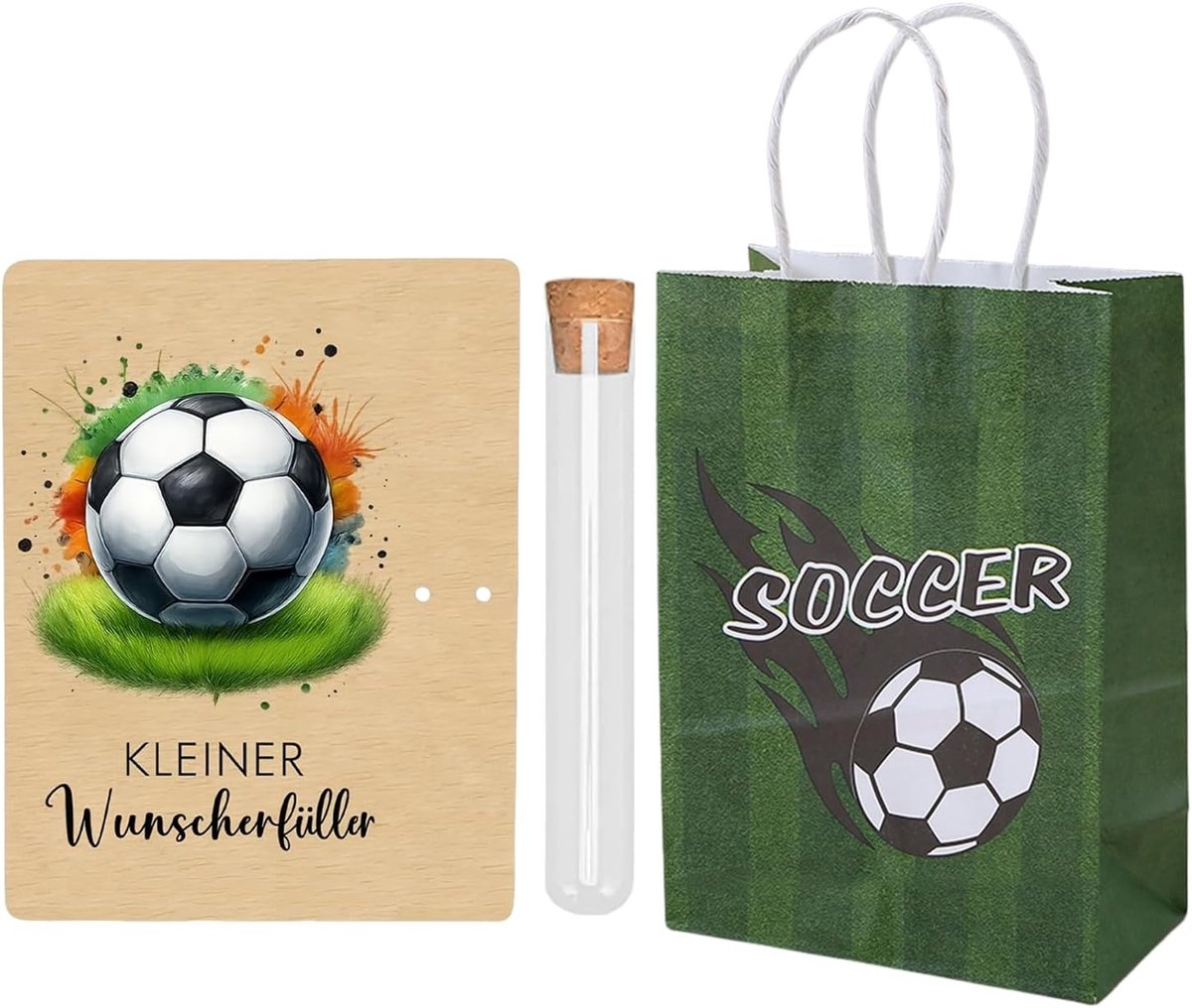 1 Stuk Voetbal Verlanglijstje Decoratie En 1 Stuk Tas, Houten Materiaal, Desktop Display Decoratie, Geschikt Voor Fans - ShopVlot