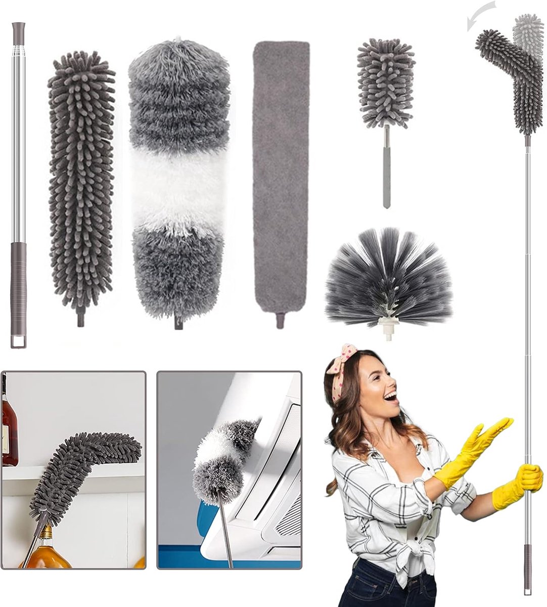Ultrafine fiber extended chick dust cleaning ceiling dust brush chicken dust dust - ShopVlot