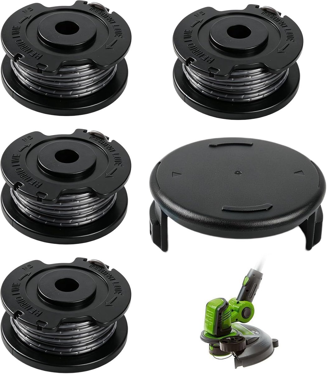 4 spoelen van duurzaam nylon + 1 kap voor bosmaaier, reservedraadspoel compatibel met Bosch EasyGrassCut 23, 26, 18 - ShopVlot