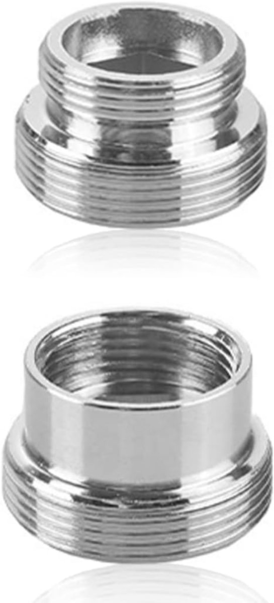 2pcs Metal Faucet Adapter Metal Adapter for Water Saving Kitchen Faucet Water Faucet Aerator 16mm to 22mm/22mm to 16mm - ShopVlot