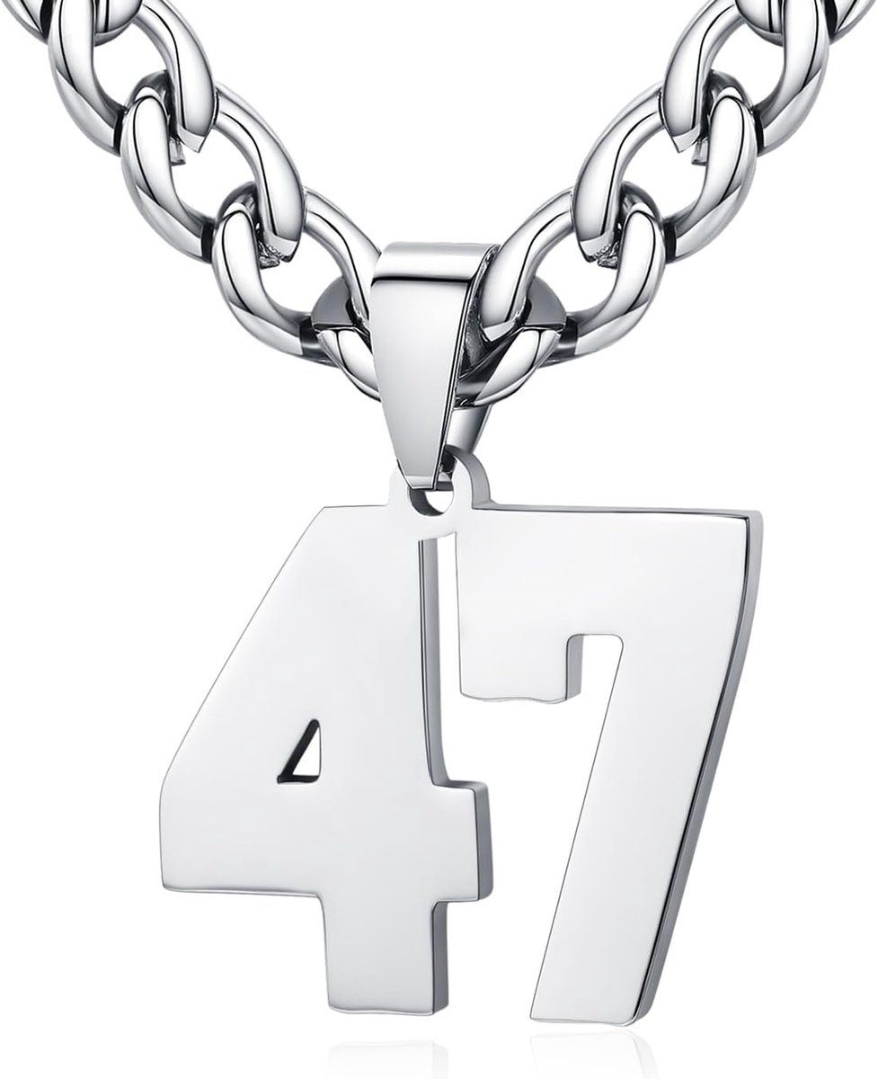 Necklace Men Women Stainless Steel 0-99 Number Pendant Lucky Number Jersey Number Athlete Necklace Personalized with - ShopVlot