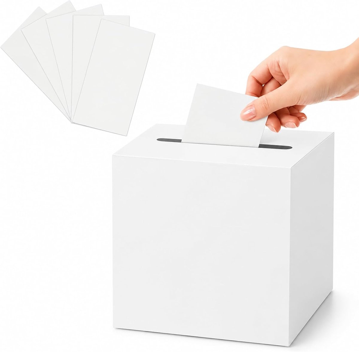 1 stuk bruiloft wit karton urn voor envelop en kaarten, witte envelopbox voor bruiloft, verjaardag en ontvangst - ShopVlot