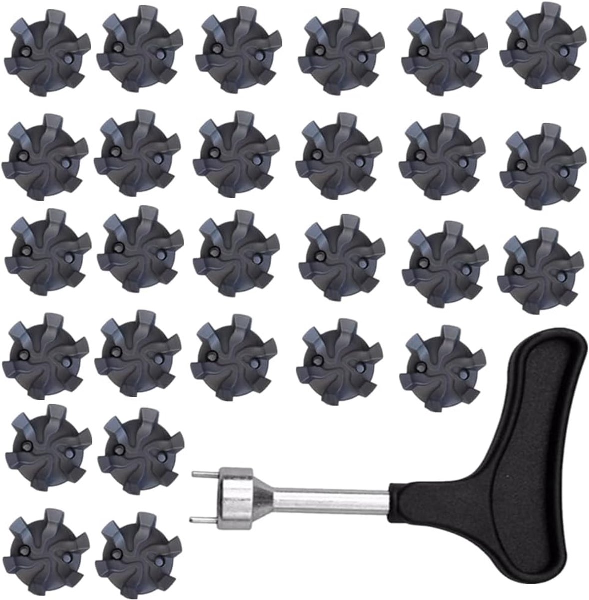 25 Pack Universal Golf Shoe Knobs + 1 Quick Turn Wrench Grey Minimalist Lawn Lawn - ShopVlot