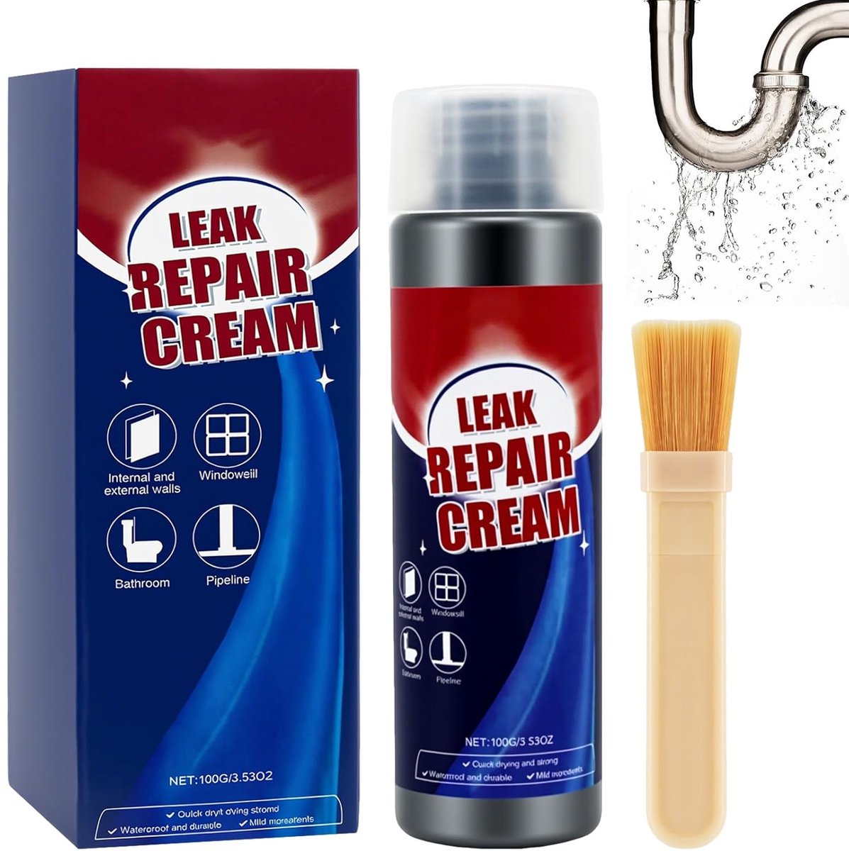 Waterafstotende vloeibare afdichtingsspray met borstel, geschikt voor een groot aantal oppervlakken zoals dak, tegels - ShopVlot