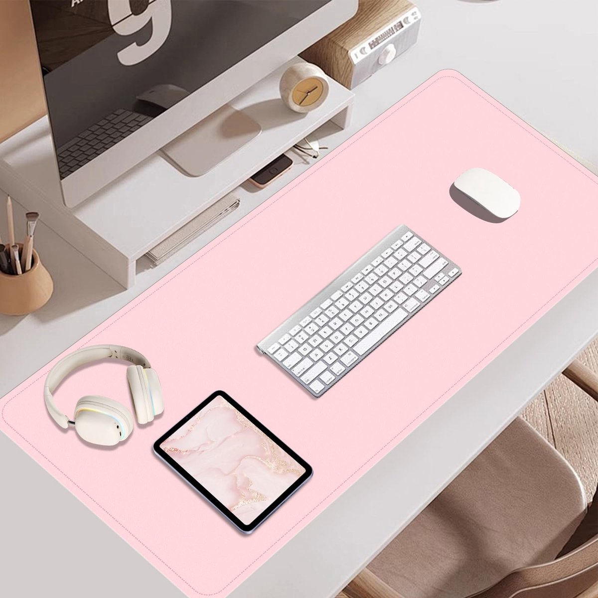 Leren Bureaumat - Antislip Grote Muismat, Waterdichte Bureaubeschermer, Computer en Laptop Onderlegger voor Bureau - ShopVlot