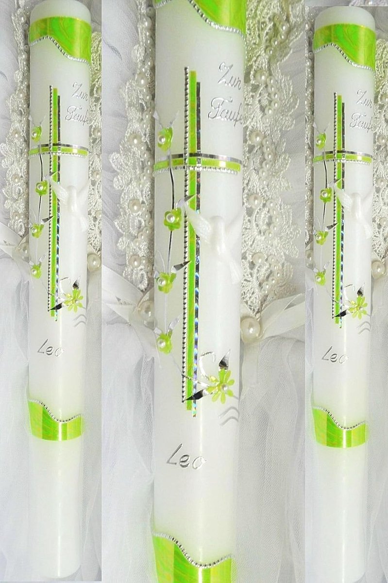 Christening candle communion candle boy girl 400/40 mm VT-35 incl. accessories to describe yourself - ShopVlot