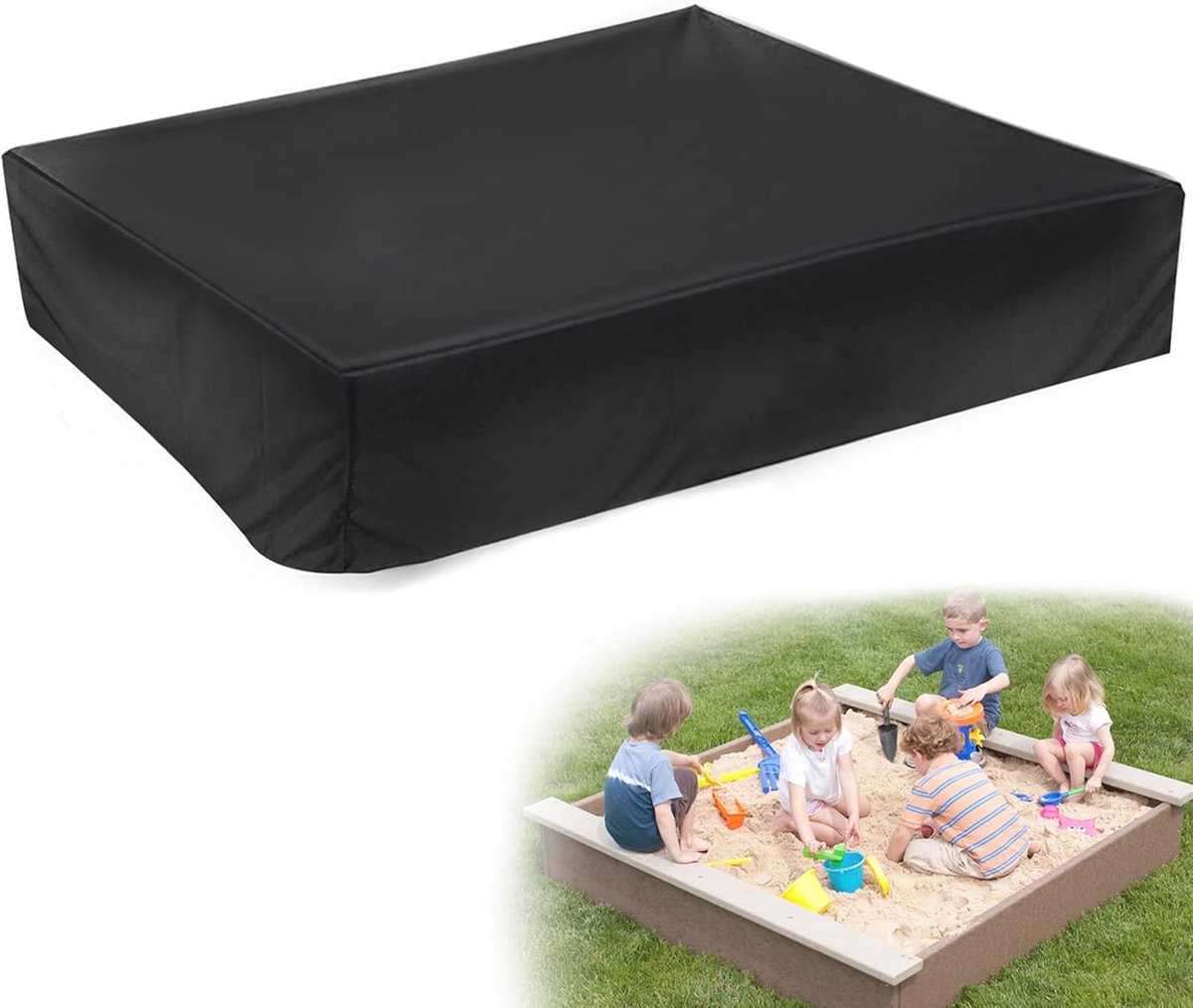 GothicBride 150x150x20cm waterdichte Oxford stof zandbakovertrek met trekkoord - ShopVlot