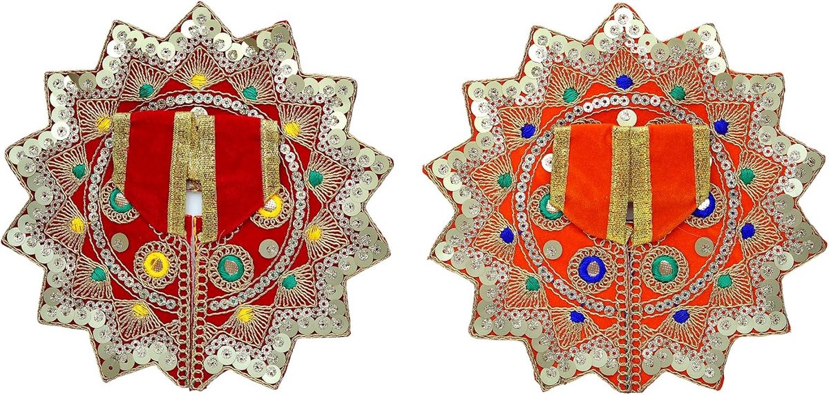 Set of 2 Laddu Gopal Dress Cloth Bhagwan Poshak of God Ball Gopal Kanha Krishna Kanhaiya Dev Vastra with Mukut for - ShopVlot