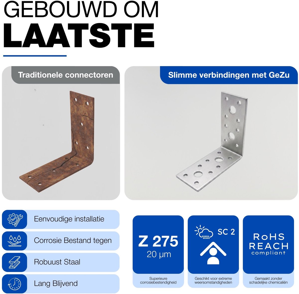 GeZu Impex Hoekbeugels 90 x 35 x 3 mm Set von 18 Gegalvaniseerd Hoekverbinder 90° Geperforeerde Hoekplaat Houtverbinder L-vormige Beugels