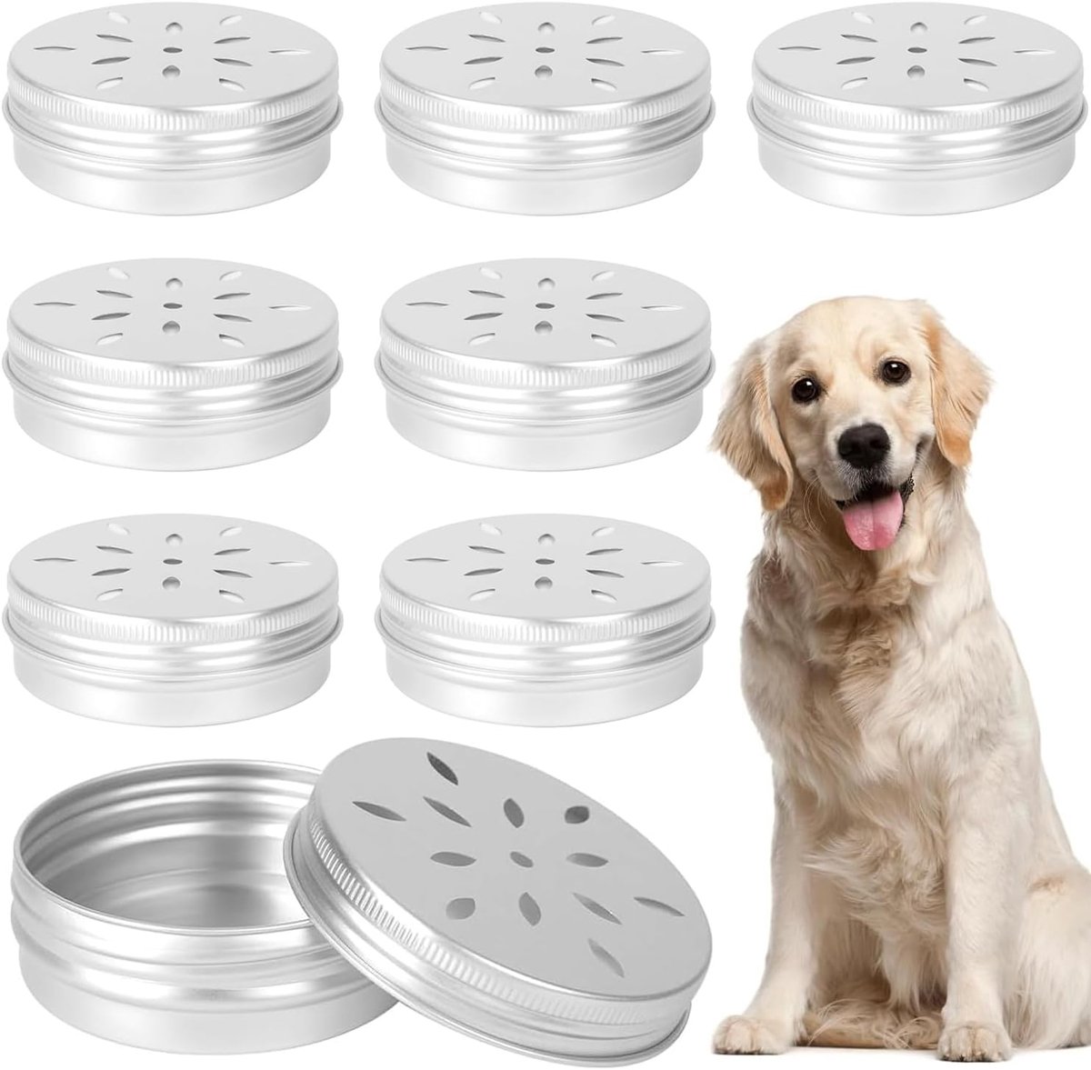 8 Pcs Training Dog Odor Aluminium Empty Tins Round Fragrance Training Boxes Dog Odor Training Box Odor Training Device - ShopVlot