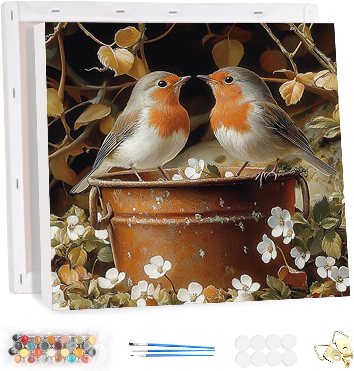 HEIBAGO Framed Paintings by Number for Adults, Bird Paintings by Number Canvas, Audlt DIY Animal Oil Painting by - ShopVlot