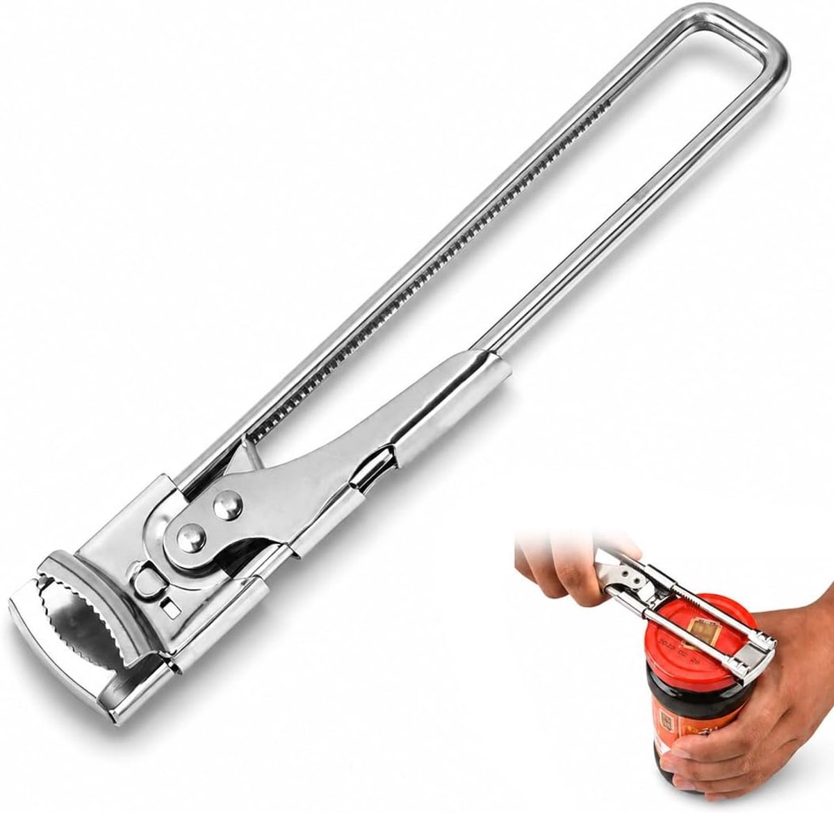 1 x afneembare flesopener van roestvrij staal, multifunctioneel, verstelbaar (19,5 x 3 cm), eenvoudig te gebruiken - ShopVlot