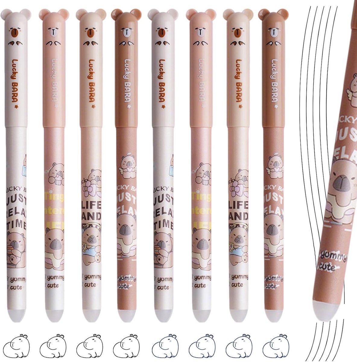 Erasable Pens 8 Pack Erasable Gel Ink Erasable Pen Gel Pen Point School Supplies Writing Pens for Office School Girls - ShopVlot