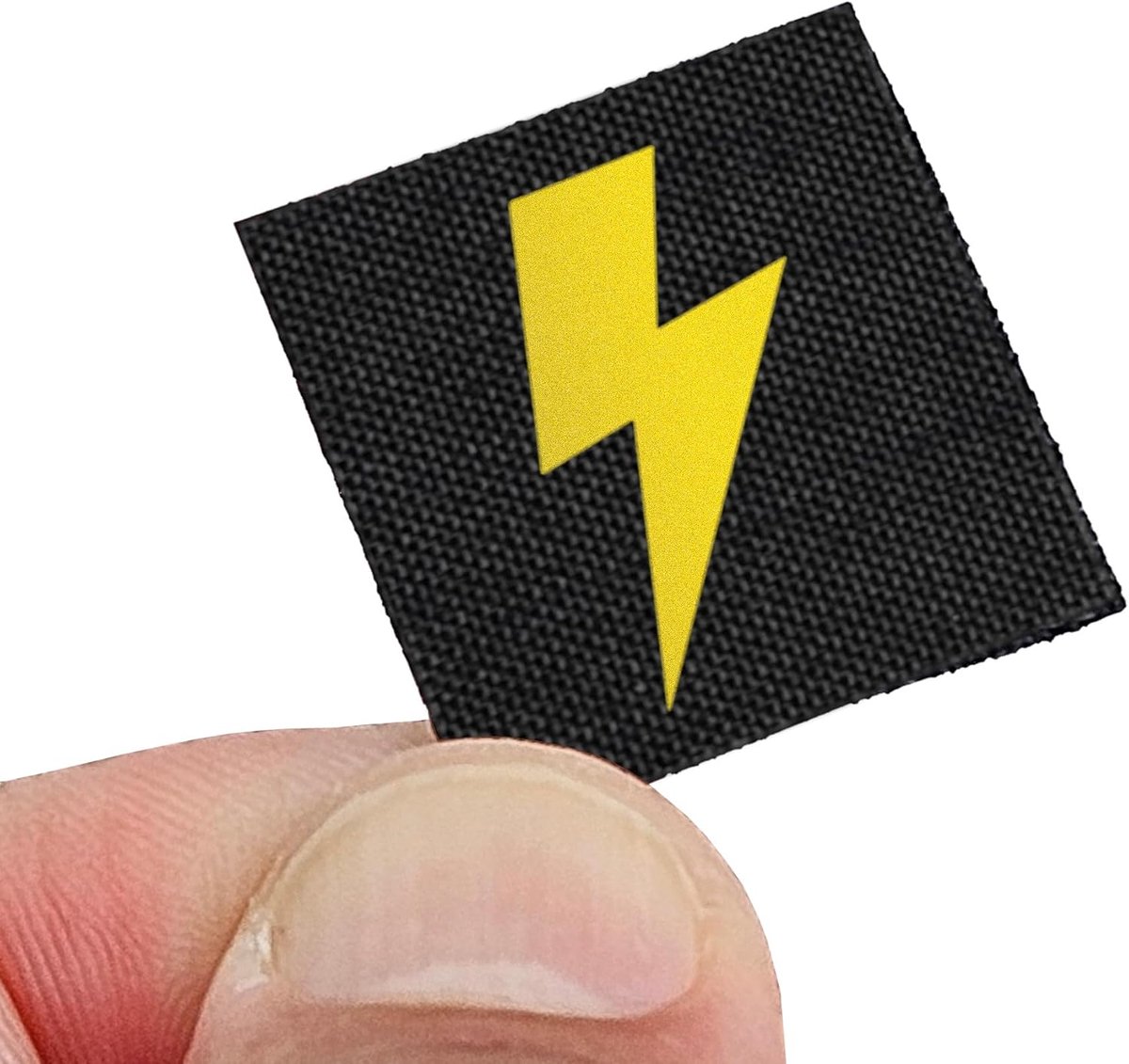 Mini Lightning Bolt Tactical Laser-Cut Patch [Black, Yellow] - ShopVlot