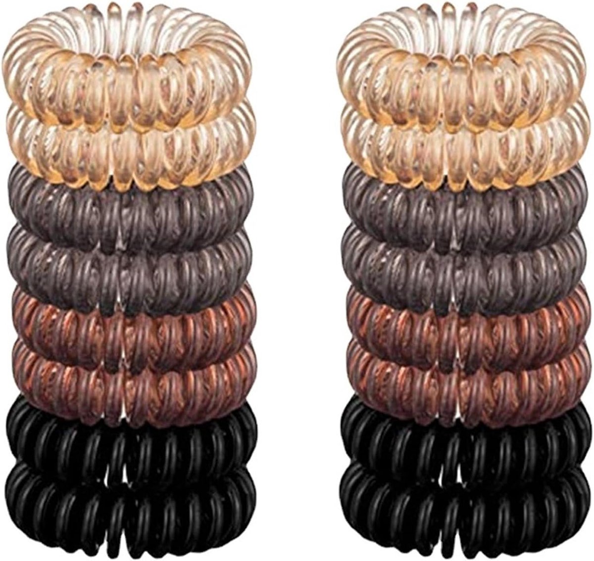 Set of 16 Spiral Hair Bobbles, Telephone Cable Hair, Elastic Hair Band, Traceless Cable Hair Bobbles, Spiral Phone - ShopVlot