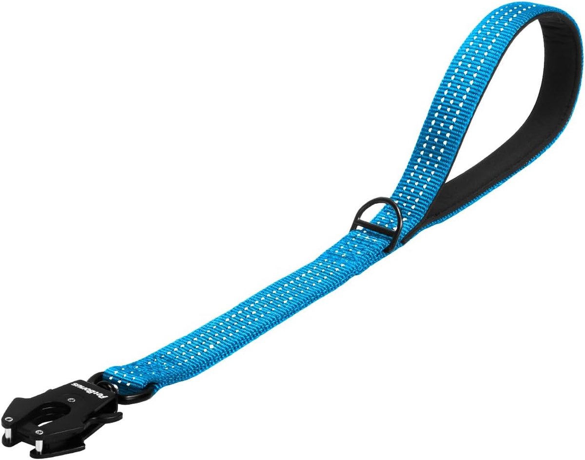 PetBonus Robuuste korte hondenriem 45 cm, nylon korte geleider met snelsluiting, gevoerde handgreep, reflecterende - ShopVlot