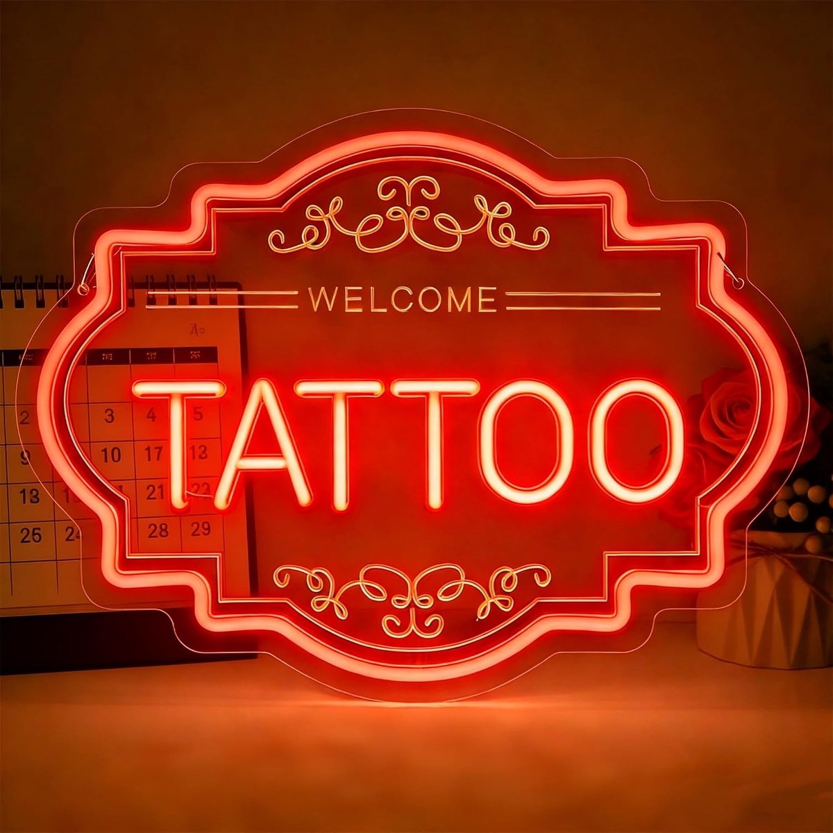 Tattoo Neon Sign Dimbare Acryl LED Light Up Signs voor Wall Art Decor Cool Led Neon Lights voor Tattoo Studio Salon - ShopVlot