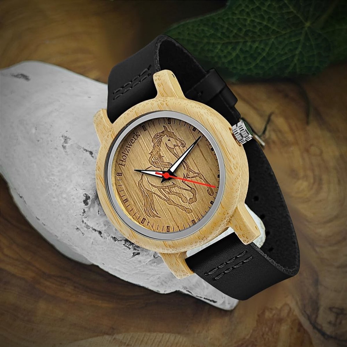 Holzwerk Germany Girls Watch Boys Watch Children's Watch Eco Nature Wooden Watch Leather Bracelet Watch Analogue - ShopVlot