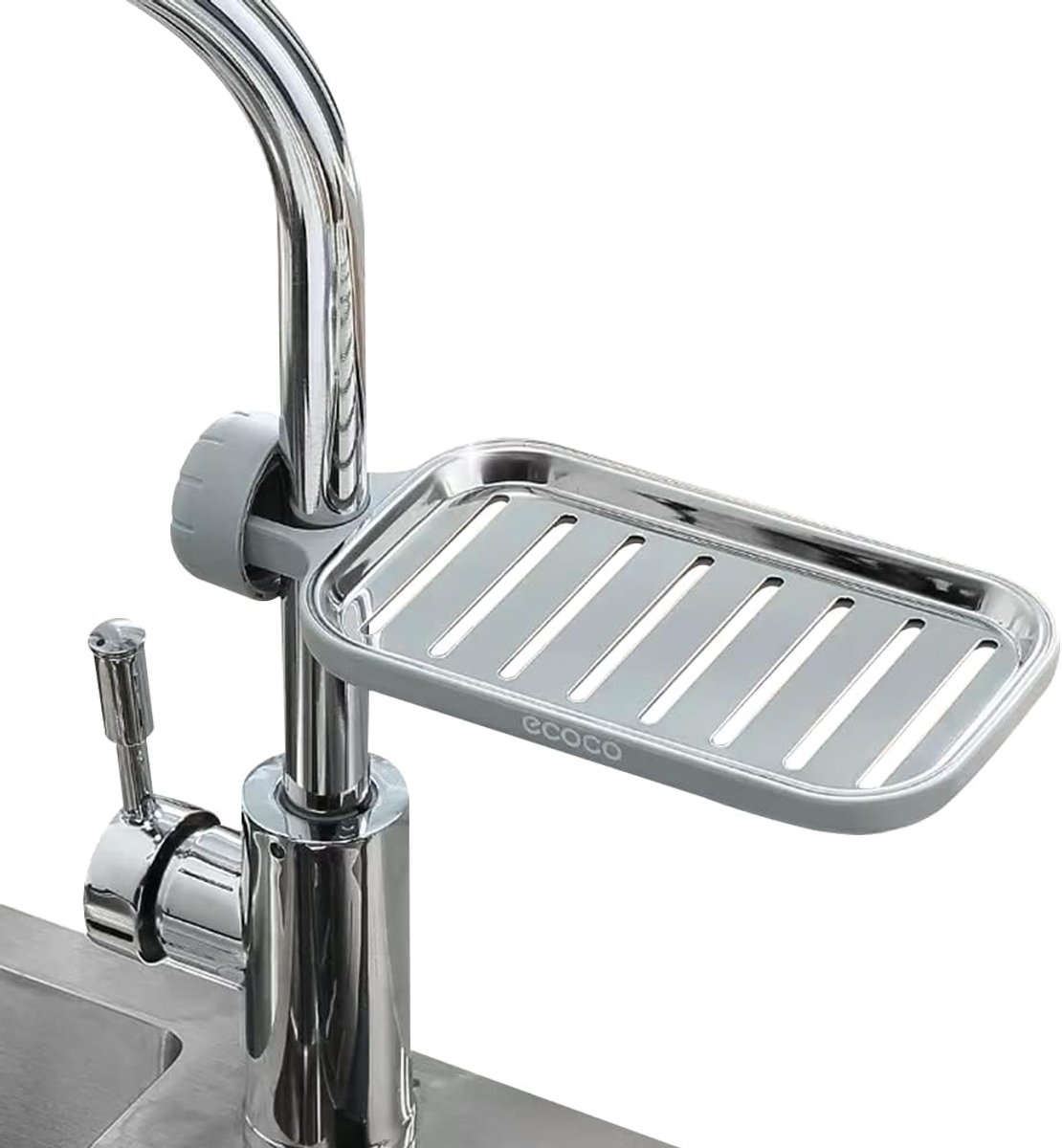 MHTECH Shower shelf for shampoo, soap (without drilling), grey and black (combination ABS and stainless steel) - ShopVlot