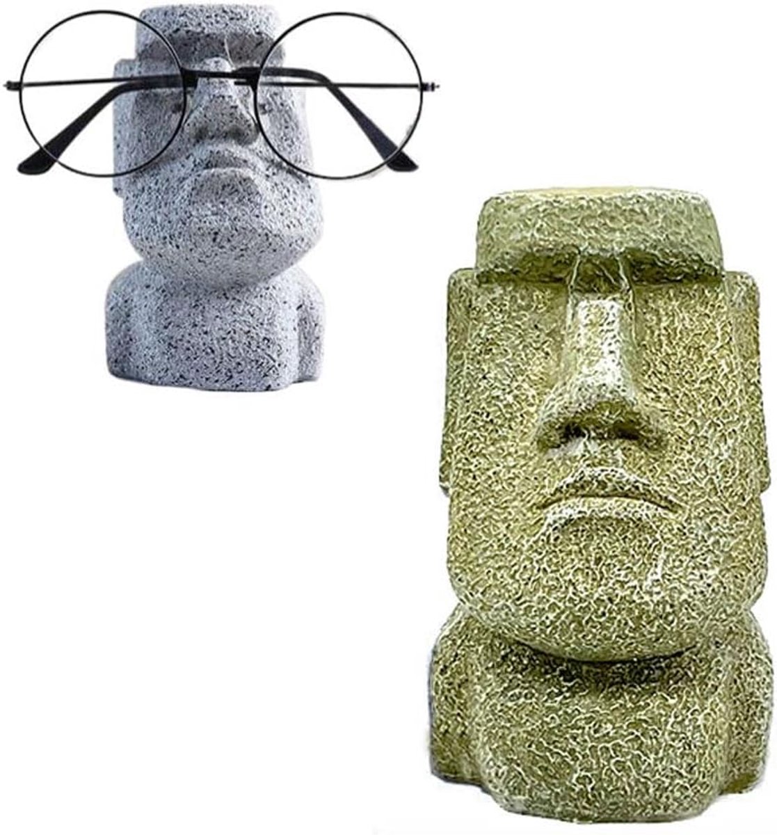Stone Man Glasses Holder, Creative Glasses Holder Glasses Frame, Abstract Image, Resin Eyeglass Display Stand (Green) - ShopVlot