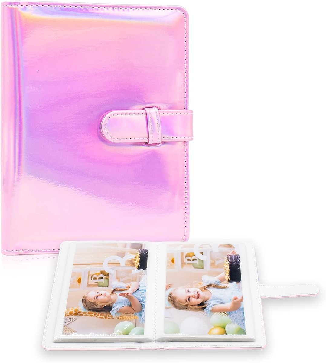4 x 6 Photos Photo Album - 68 Compartments, Small Mini Capacity, Premium Vegan Leather Cover Book, Portable Wallet - ShopVlot
