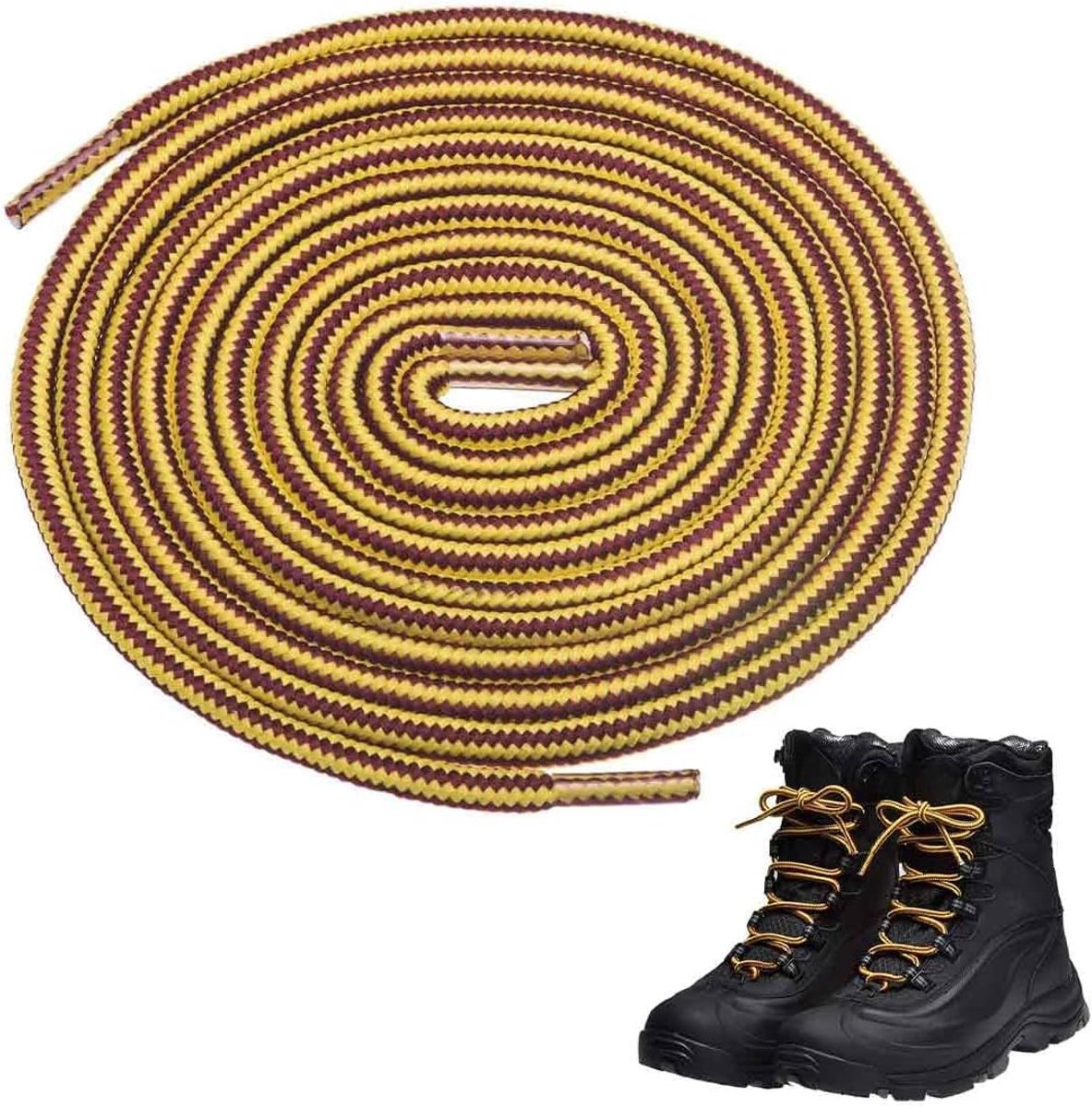 Robust and durable laces for boots, round laces for boots, 1 pair, robust laces, 150 cm x 5 mm, for boots, hiking - ShopVlot