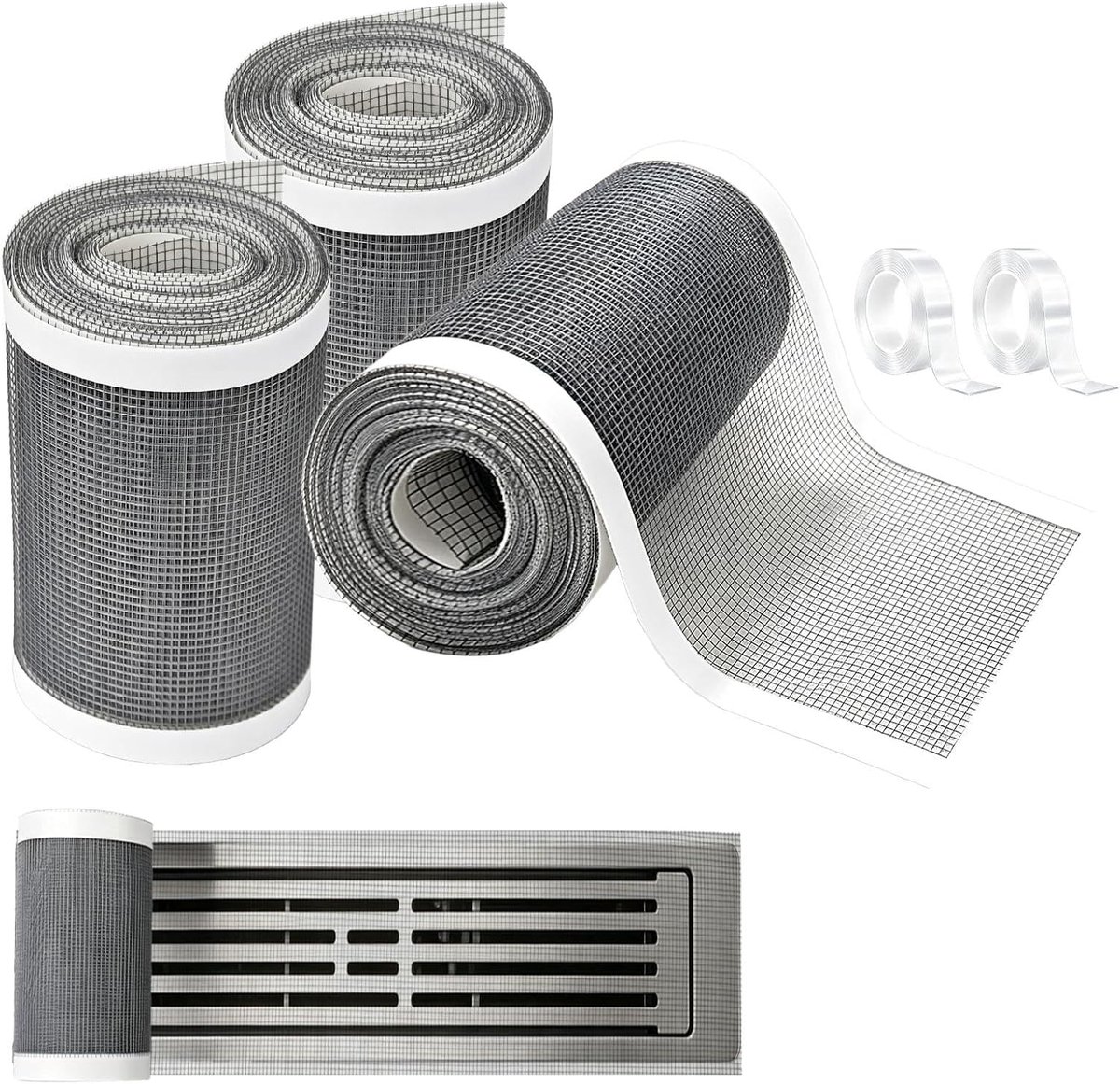 Haarzeef douchegoot 10 cm x 15 m afvoerzeef douche haar 3 banden haarvanger douche met plastic spatel douchezeef - ShopVlot
