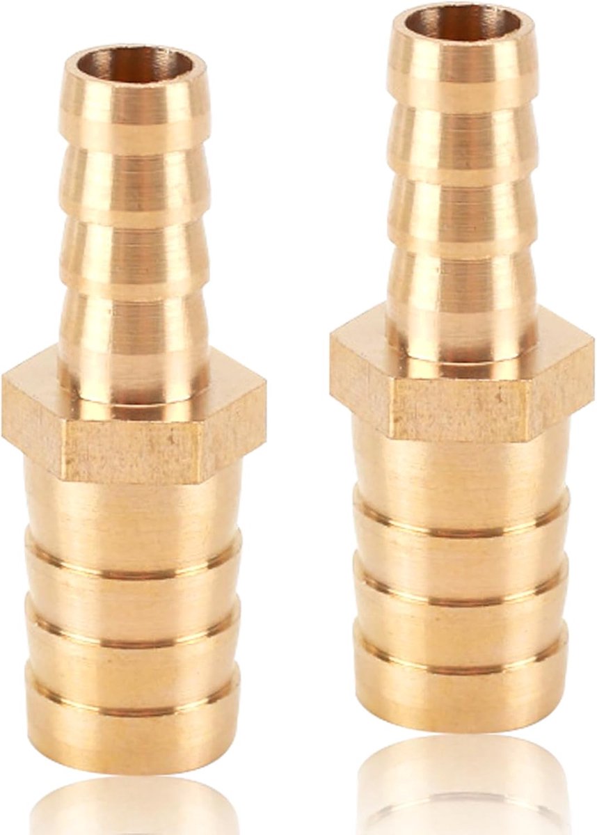 Beatific 2pcs Brass Hose Connectors 12mm x 6mm Brass Reducer Barbs for Water and Oil Pipes - ShopVlot