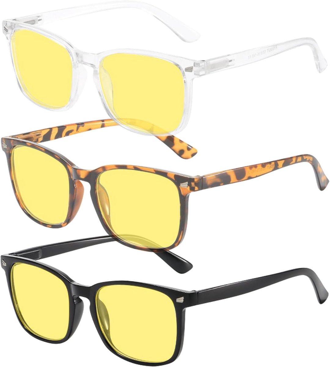 3 Pcs Night Vision Glasses Women Night Driving Glasses Night Driving Glasses, Yellow Anti-Glare Glasses for Night - ShopVlot