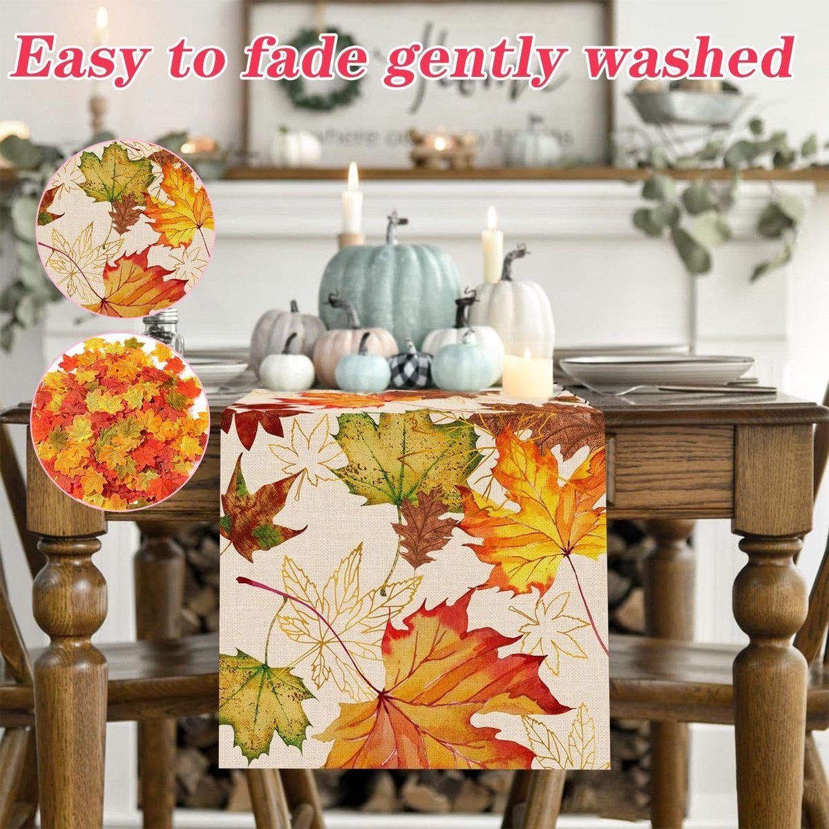 Maple Leaf Tablecloth, 1 Piece, Maple Leaves Autumn Theme, Water and Oil Resistant, Suitable for Family and Parties. - ShopVlot