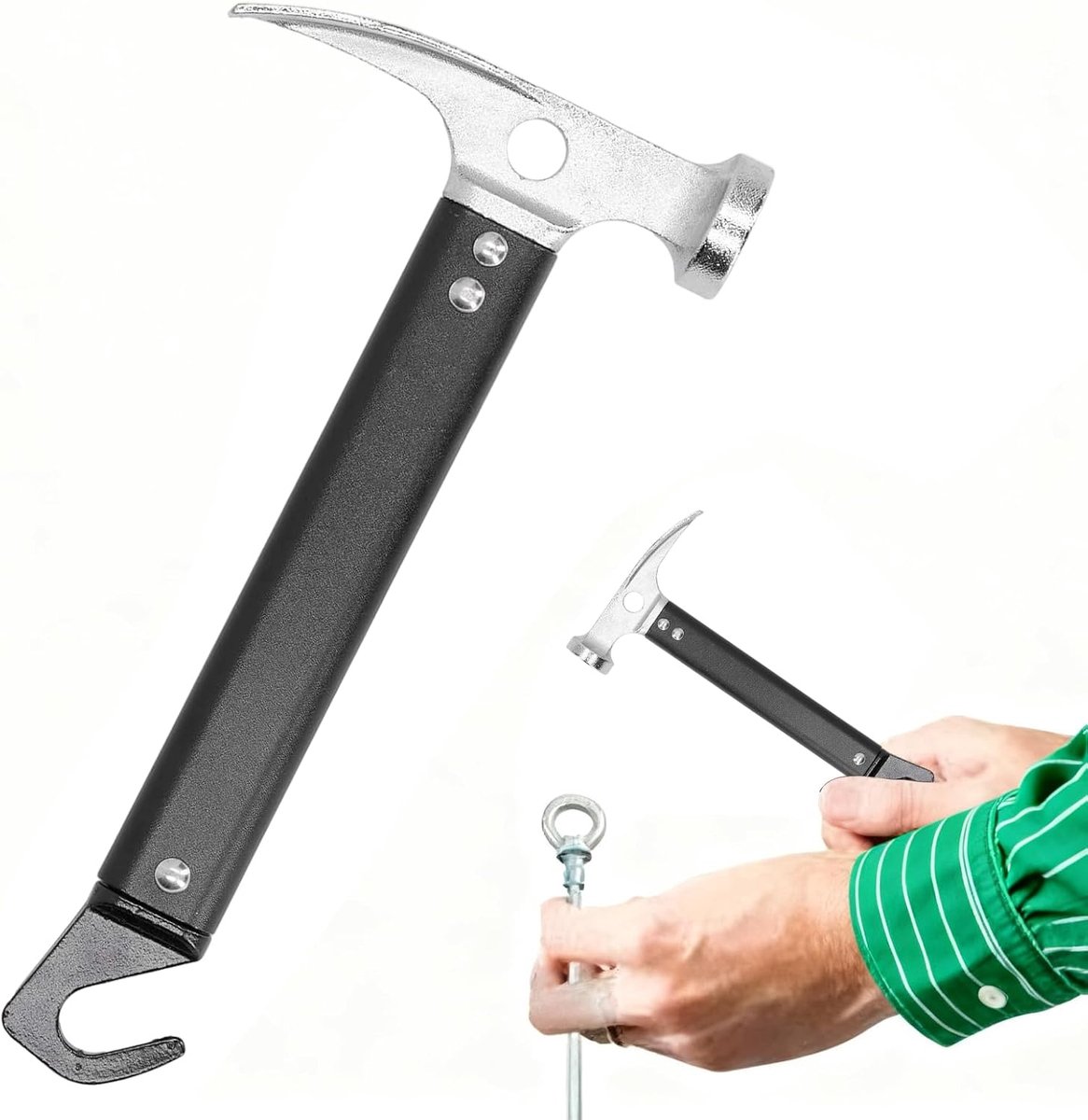Camping Mallet, Tent Stake Peg Puller Hammer Remover Aluminum Mini Portable Outdoor Tool - ShopVlot