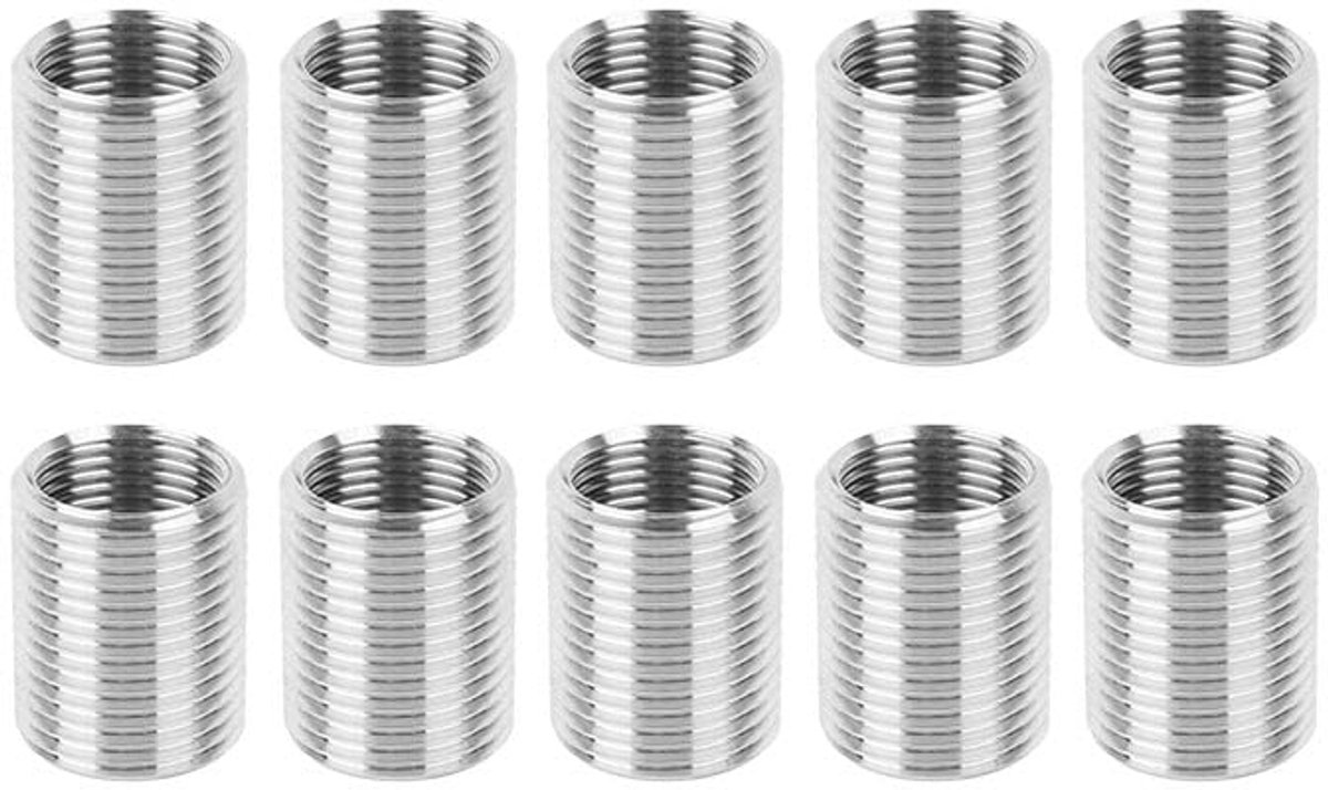 M12 to M10 Thread Adapters Sleeve Reducing Utility, 10pcs 12mm Screw Conversion Nut Threaded Tube Coupler Connector - ShopVlot