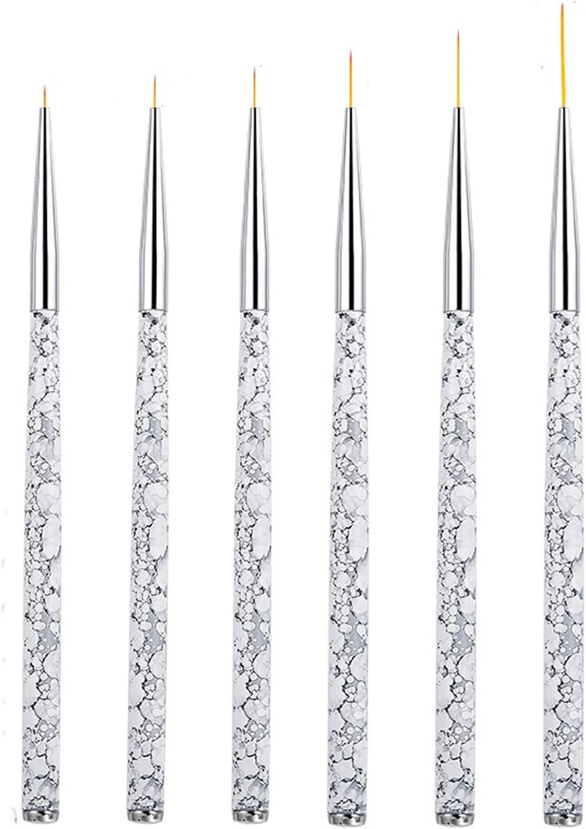 6pcs Nail Art Brushes, Professional UV Gel Painting Nail Art Design Brush Pen Set Nail Art Spot Drill Drawing Brush - ShopVlot