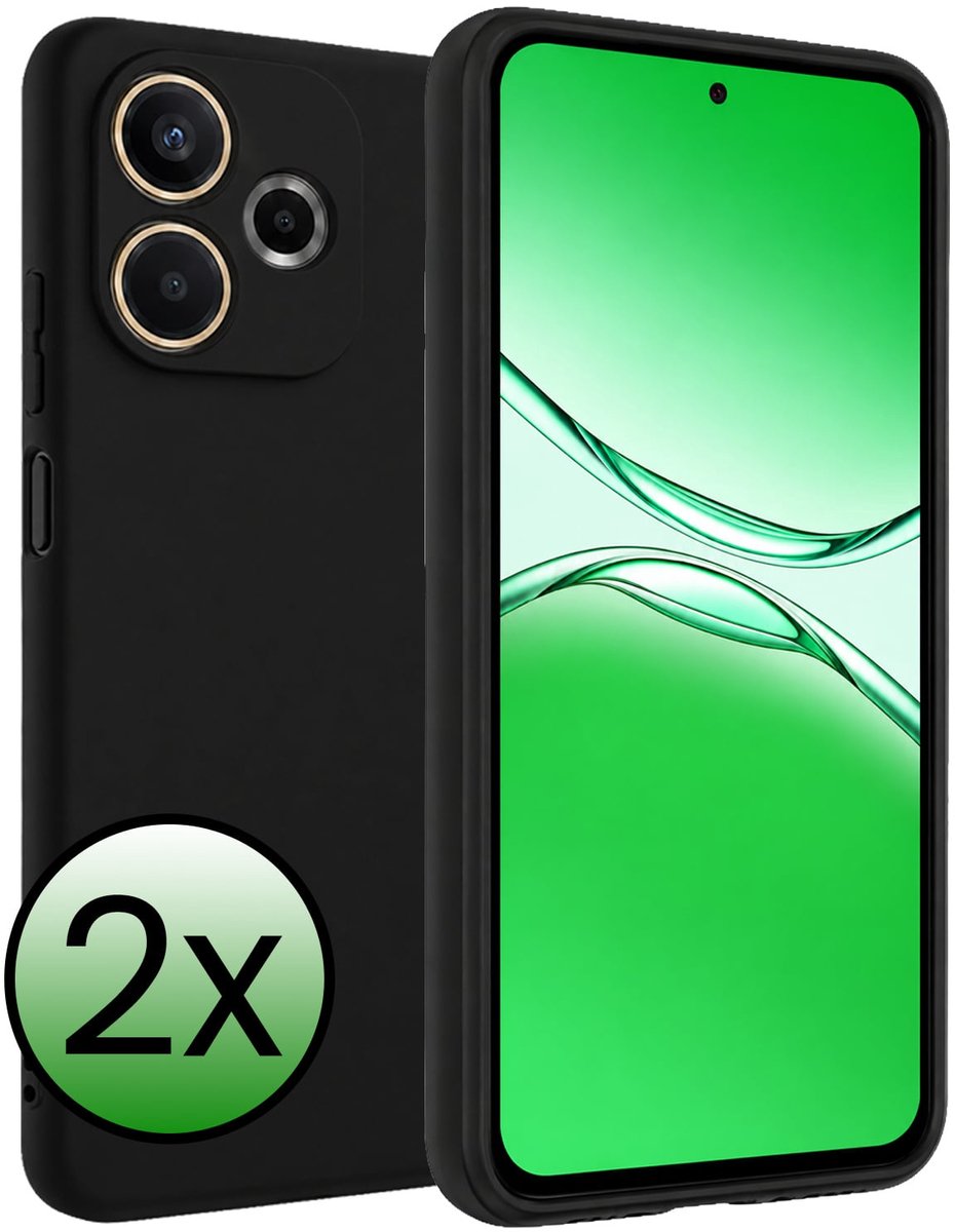 Hoesje 2 Stuks - Geschikt voor OPPO A5 Pro - Sterk & Shockproof - Case Siliconen - Back Cover - Telefoon Hoes - Zwart