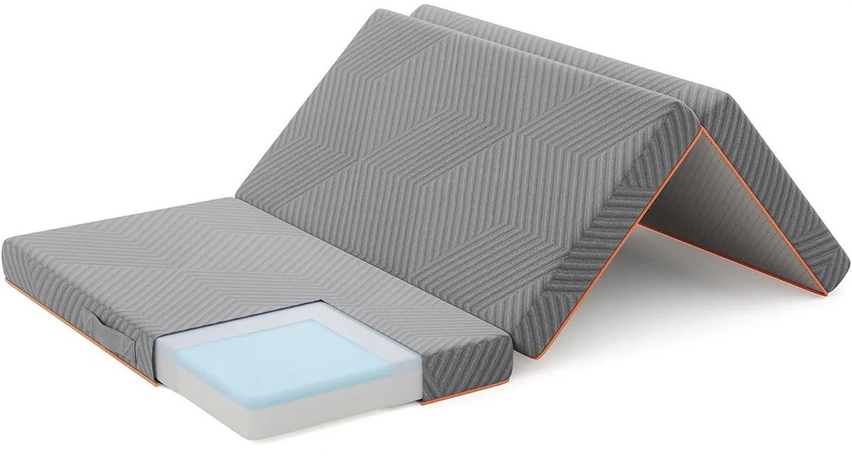 Lamor Opvouwbaar matras - Matrassen - Vouwmatras - Logeermatras - Wasbare hoes - Medium stevig - 120x195cm - Gelgeheugenschuim 3cm