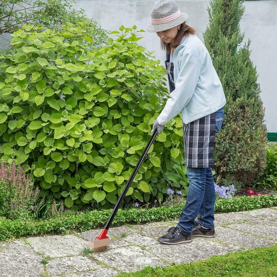 NIVA® Onkruidborstel - 3 Onkruidverwijderborstels - Voor Tuin en Terras - Zwart/Rood - 12cm x 4cm x 135cm van Niva — afbeelding 3