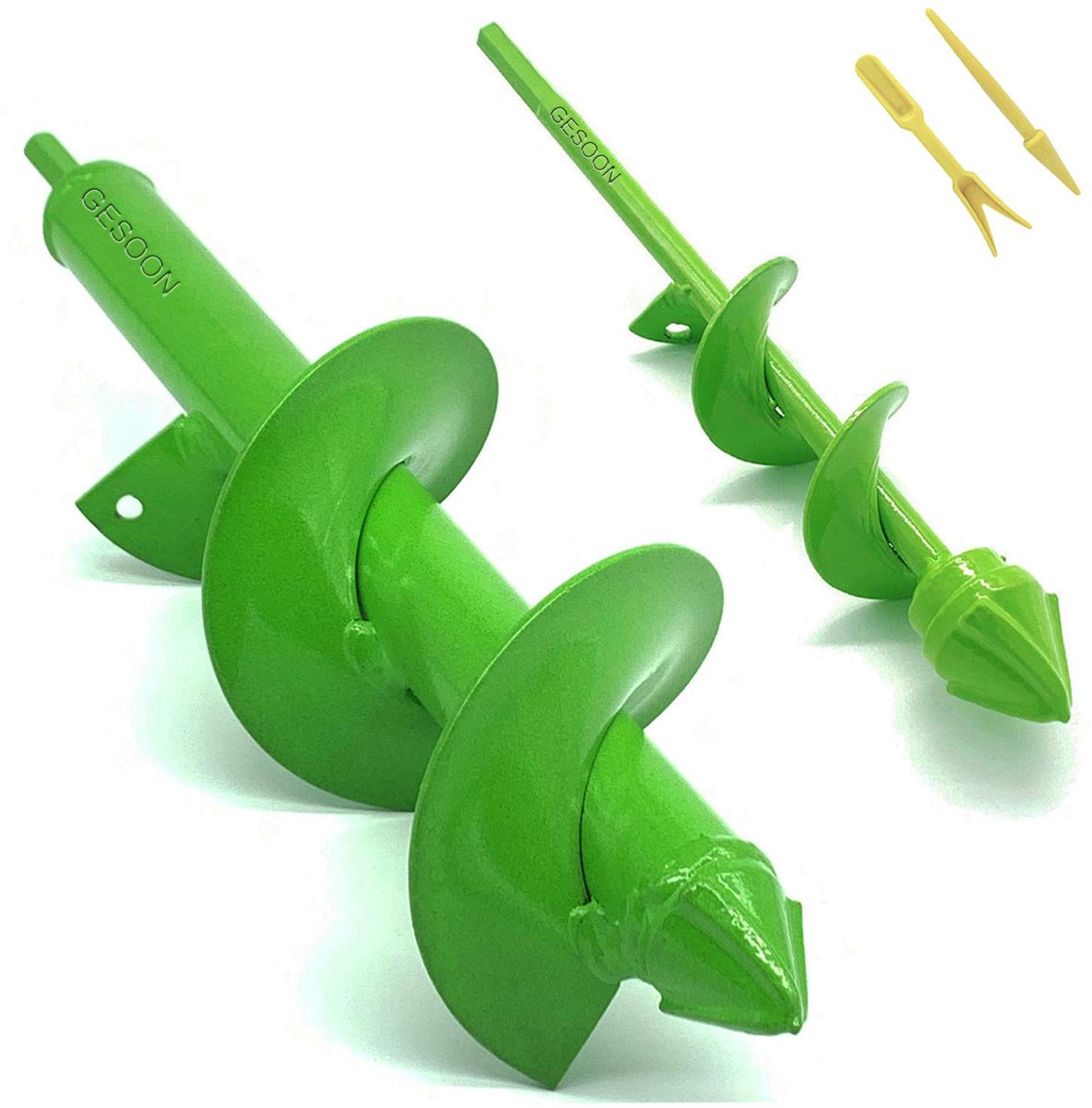 Garden Drill Bit with Robust Spiral Head, Hexagonal Shaft, Stainless Steel, 30 cm x 8 cm and 22 cm x 4 cm, Practical - ShopVlot