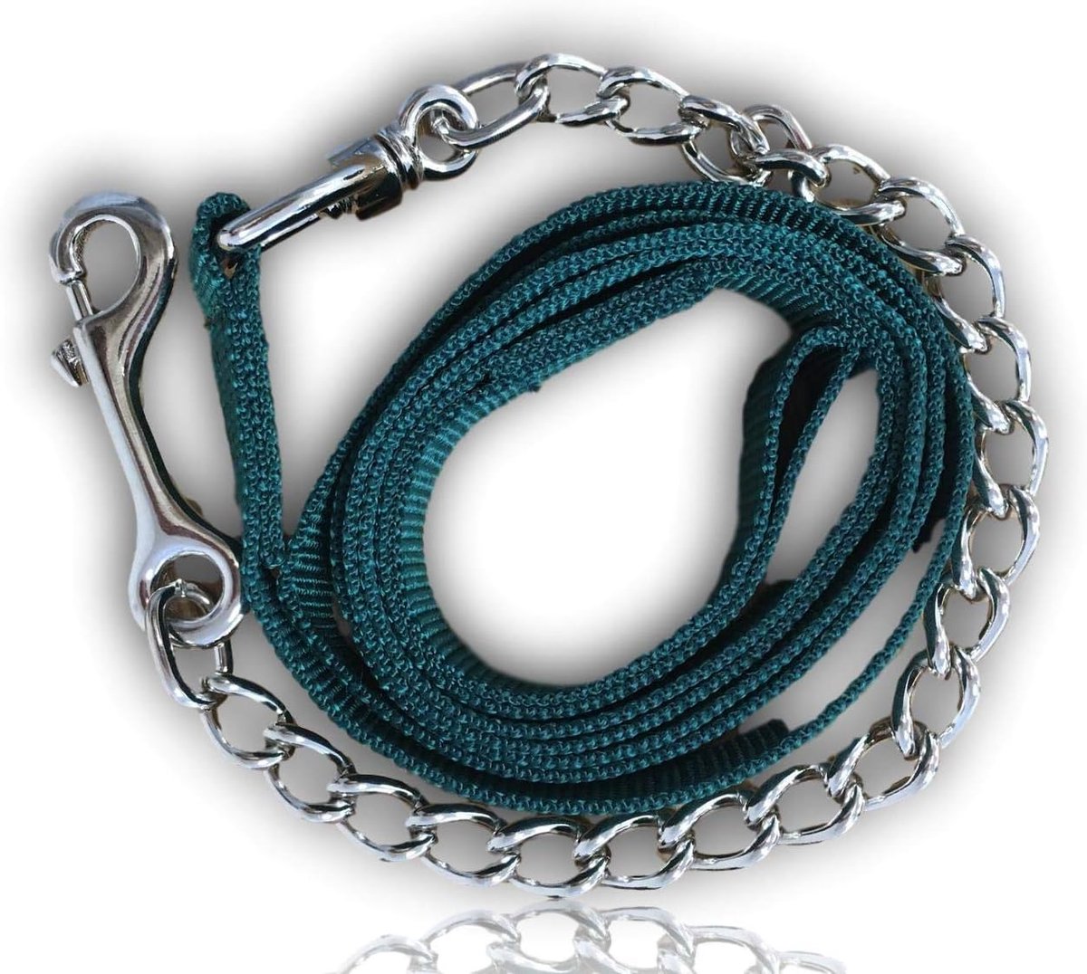 Bosco Dog Leash with Metal Chain for Dog Training, Nylon Handle, Bite Resistant, Suitable for Large, Medium and Small - ShopVlot