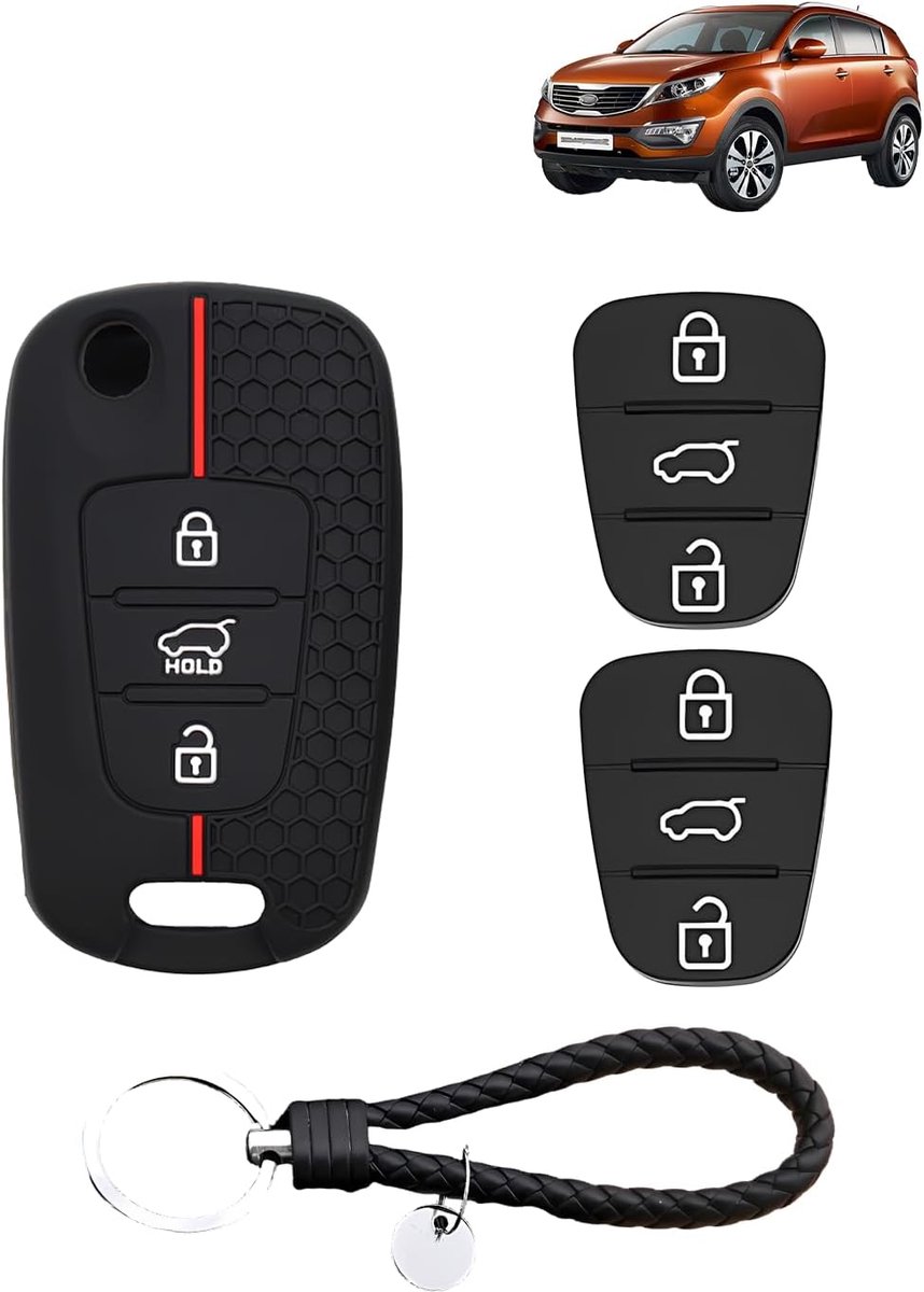 Autosleutelhoes voor Kia Sportage/Ceed/Soul/Venga/Hyundai i10/i20/i30/ix20/ix35-toetsen autosleutelkaarthoes, daunke - ShopVlot