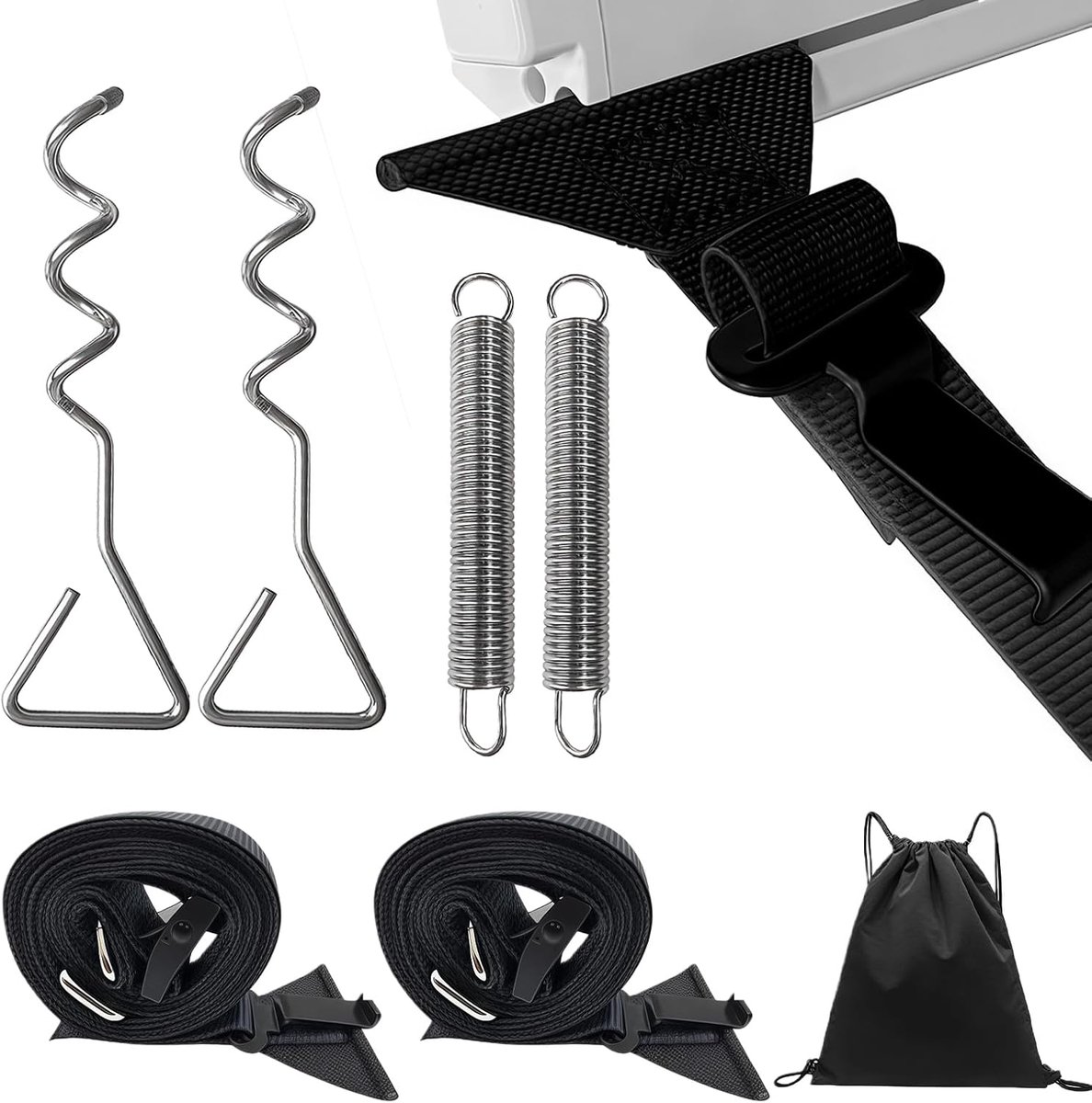Awning Storm Belts, Outdoor Awning Tie Down Kit Storm Straps Camper Essentials Canopy Hold Down Side Strap Belt for - ShopVlot