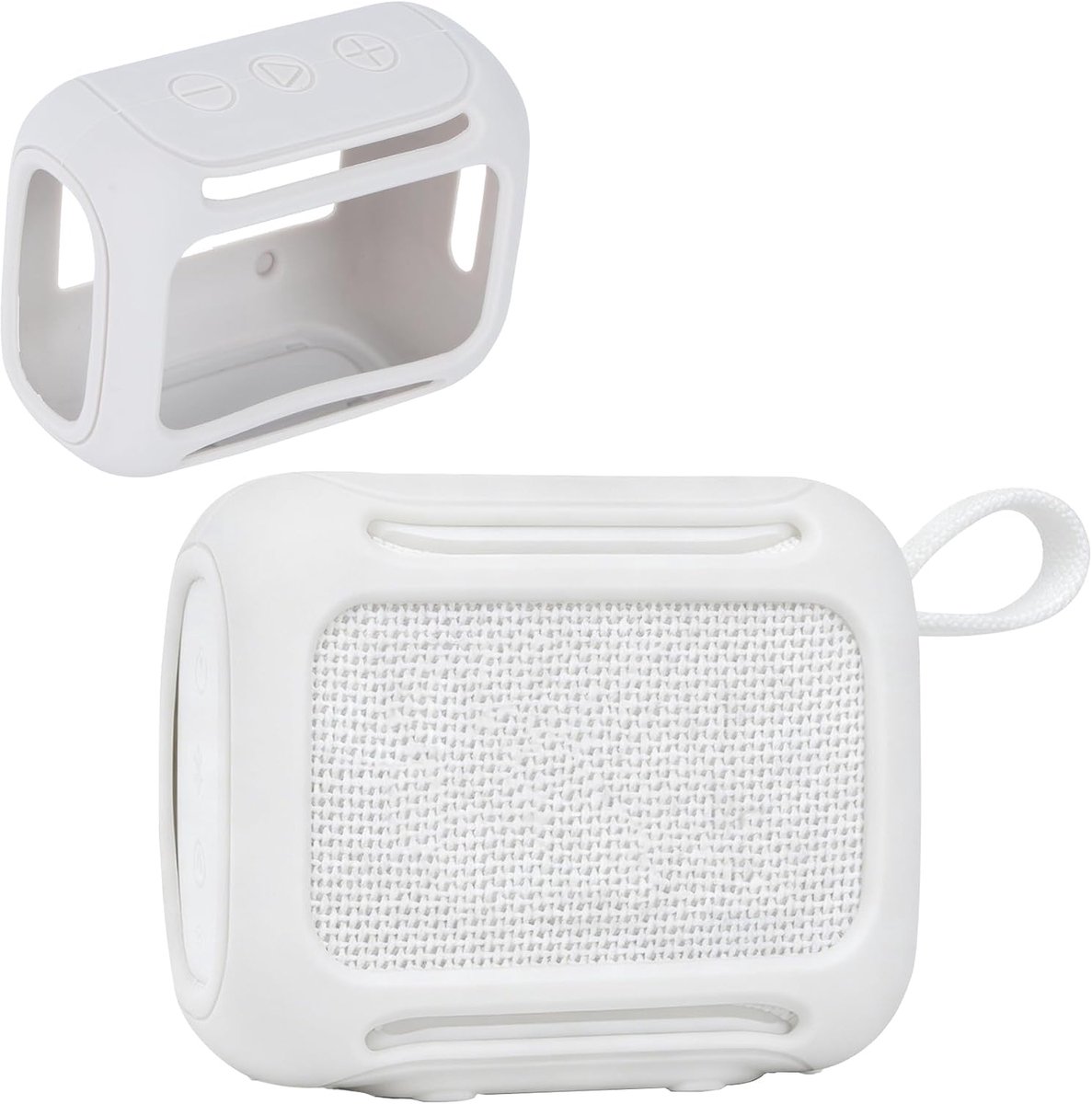 Silicone case compatible with JBL GO 5 Ultra-portable speaker (Grey White) - ShopVlot
