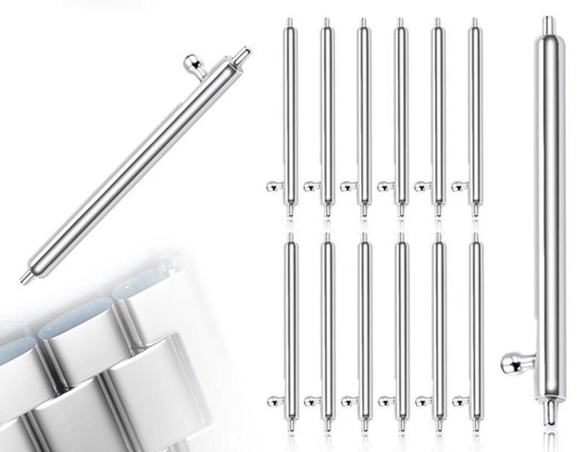 Veerstaafjes 12 Stuks - Roestvrij Stalen Quick Release - Horlogeband - Accessoires - 1,5 x 24 mm - Uniseks - Horloge