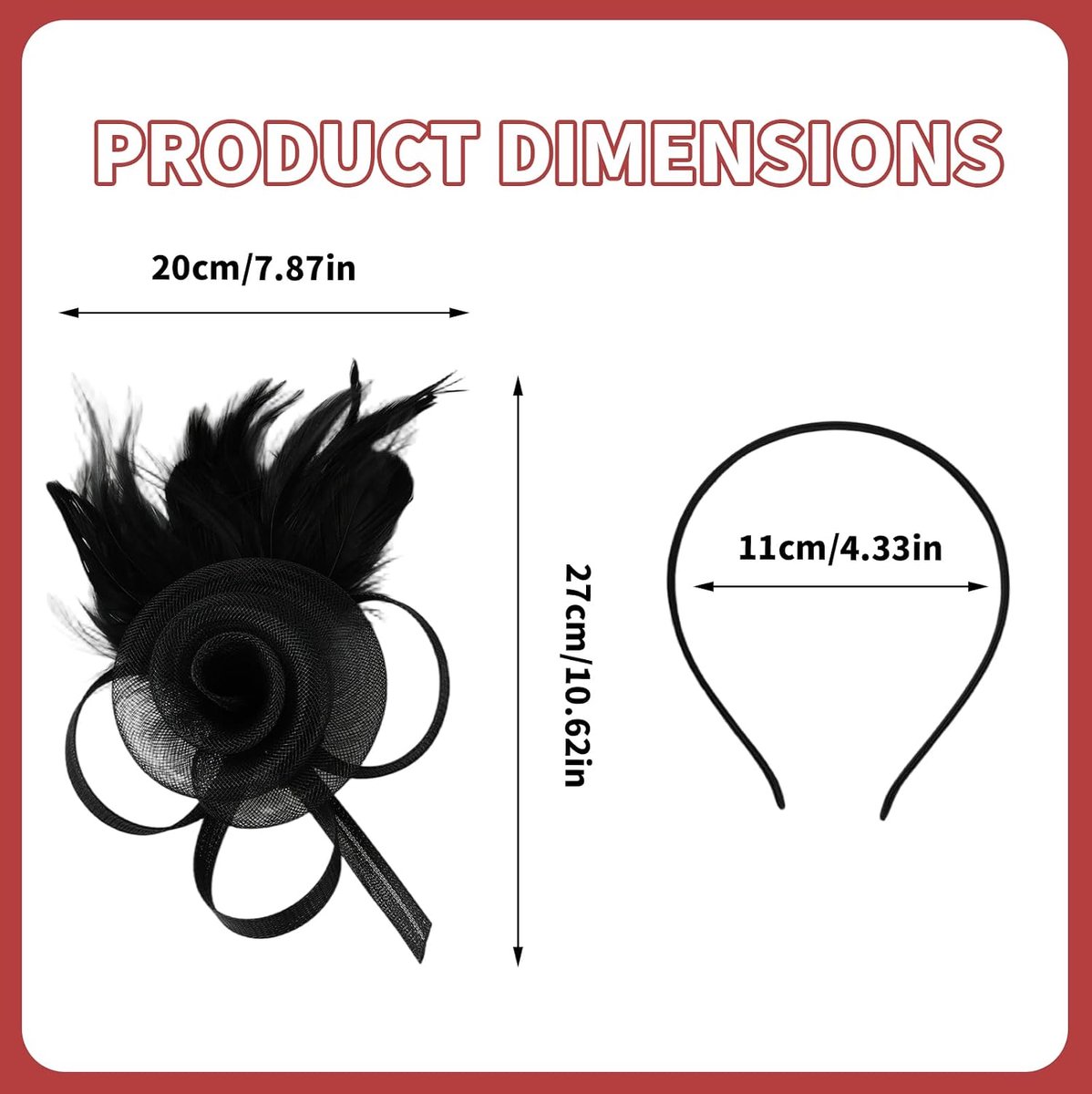 Fascinator plumas met diadema - retro zwart - elegant haaraccessoire - perfect voor bruiloften - ShopVlot
