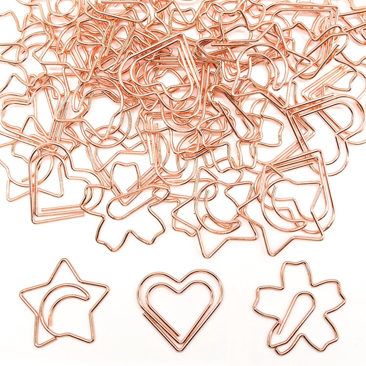Solidchoice - Decoratieve Hartvormige Paperclips in Goud