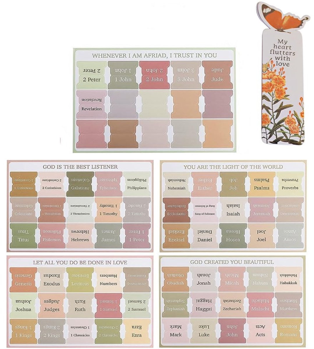 Solidchoice - 75 Stuks Bijbelkaarten met Index en Blanke Kaarten
