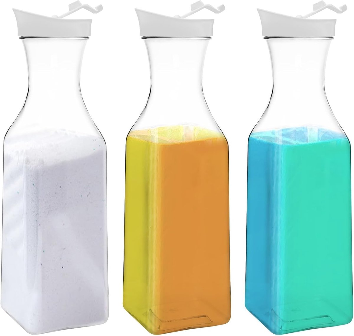 Opslagcontainer voor Vloeibare Wasmiddelen - Transparant - 1,5 L - Hoge Kwaliteit Plastic met Vochtbestendige Afdichting - Voor Huishoudelijk Gebruik
