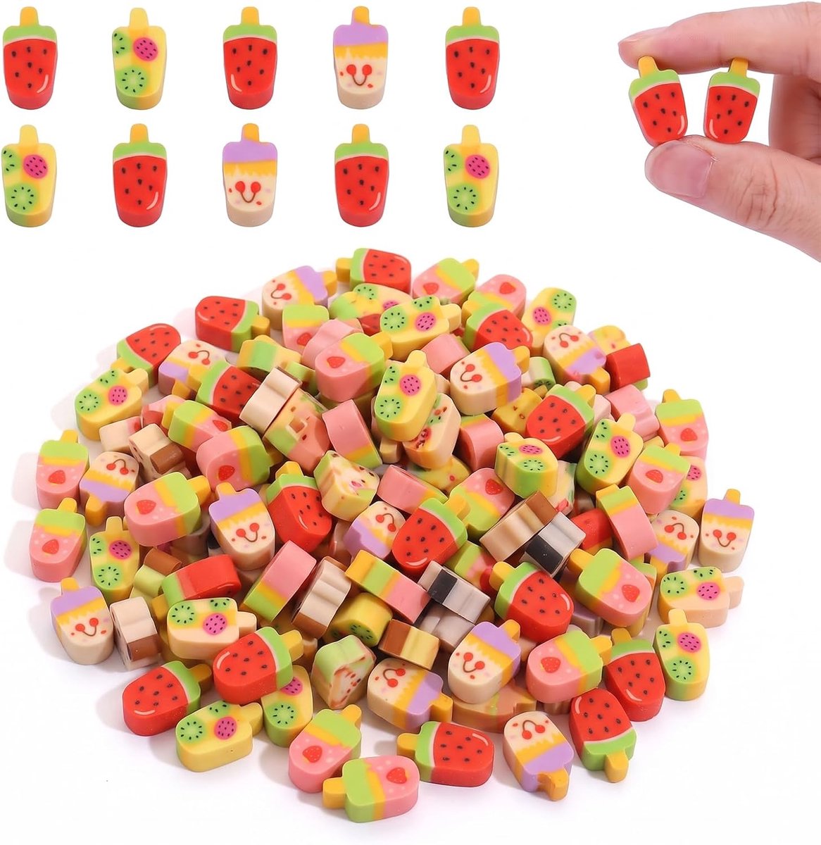 Kawaii-gummen voor kinderen - mini-gummen met ijsthema - met opbergdoos - leuk cadeau voor verjaardagen - ShopVlot