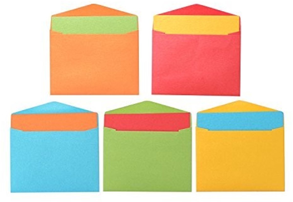 Solidchoice - Mini Notitiekaarten met Enveloppen, Vintage Multicolor